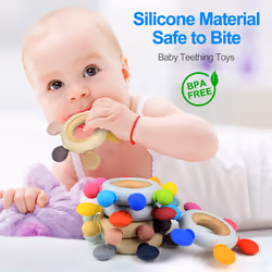 Anello da dentizione in silicone senza BPA giocattolo per bambini che si afferra 1 St