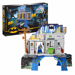 DC Comics , Batman Playset Batcaverna 3 in 1, Batman, 4 anno/i, Mini Stilo AAA, Multicolore