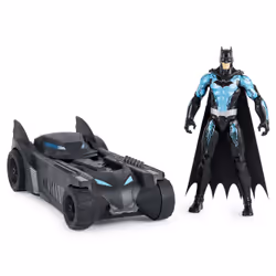 DC Comics BATMAN, action figure di Tactical BATMAN da 30 cm e veicolo Batmobile, Auto, Batman, 3 anno/i, Plastica, Nero