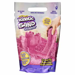 Kinetic Sand , sacchetto da 907 g di vera sabbia scintillante rosa cristallo da schiacciare, mescolare e modellare, Sabbia ci ...