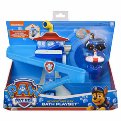 PAW Patrol , Adventure Bay Bath Playset con veicolo di Chase che si illumina, giocattolo da bagno per bambini dai 3 anni in s ...