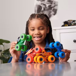 Monster Jam , set Tough Treads, Monster Truck die-cast El Toro Loco, Megalodon, Grave Digger e Bakugan Dragonoid ufficiali, scala 1:64, giocattoli per bambini e bambine dai 3 anni in su