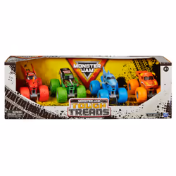 Monster Jam , set Tough Treads, Monster Truck die-cast El Toro Loco, Megalodon, Grave Digger e Bakugan Dragonoid ufficiali, scala 1:64, giocattoli per bambini e bambine dai 3 anni in su