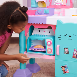 Gabby's Dollhouse , Forno Cucina con Cakey, cucina giocattolo con luci e suoni, accessori da cucina e cibi giocattolo per bambini dai 3 anni in su - Vista aggiuntiva 6