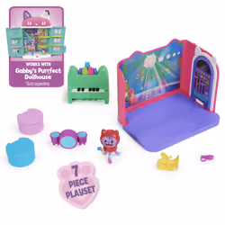 Gabby's Dollhouse , Groovy Music Room con personaggio Daniel James Catnip, 2 accessori, 2 mobili e 2 scatole con sorpresa, giocattoli per bambini dai 3 anni in su - Vista aggiuntiva 5