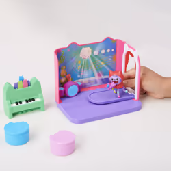 Gabby's Dollhouse , Groovy Music Room con personaggio Daniel James Catnip, 2 accessori, 2 mobili e 2 scatole con sorpresa, giocattoli per bambini dai 3 anni in su - Vista aggiuntiva 8