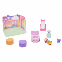 Gabby's Dollhouse Primp and Pamper Bathroom con personaggio MerCat, 3 accessori, 3 mobili e 2 scatole con sorpresa, giocattoli per bambini dai 3 anni in su - Vista aggiuntiva 5