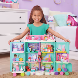 Gabby's Dollhouse Primp and Pamper Bathroom con personaggio MerCat, 3 accessori, 3 mobili e 2 scatole con sorpresa, giocattoli per bambini dai 3 anni in su - Vista aggiuntiva 8