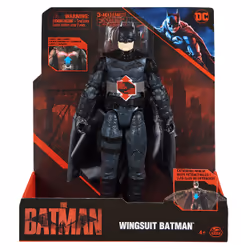 DC Comics , BATMAN IL FILM, Personaggio Deluxe del film The Batman da 30 cm con tuta alare, luci, suoni e ali che si aprono, oggetto da collezione del film The Batman - Vista aggiuntiva 5