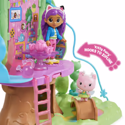 Gabby's Dollhouse set di gioco trasformabile Garden Treehouse con luci, 2 personaggi, 5 accessori, 1 scatola con sorpresa, 3 mobili, giocattoli per bambini dai 3 anni in su - Vista aggiuntiva 5