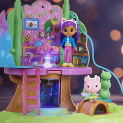Gabby's Dollhouse set di gioco trasformabile Garden Treehouse con luci, 2 personaggi, 5 accessori, 1 scatola con sorpresa, 3 mobili, giocattoli per bambini dai 3 anni in su - Vista aggiuntiva 6