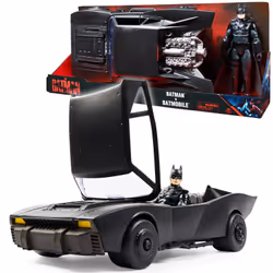 DC Comics Batman Batmobile con action figure di Batman da 30 cm, oggetto da collezione del film The Batman, Auto, 3 anno/i, N ...