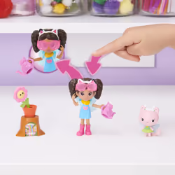 Gabby's Dollhouse , Mini set Giardino floreale, con Gabby e Gattina Fatina, giochi per bambini dai 3 anni in su