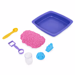 Kinetic Sand |Castello di Sabbia Shimmer | Sabbia cinetica 454gr | Sabbia magica | Sabbia colorata glitterata rosa | 3 accessori e vaschetta inclusi | Giocattoli per bambini e bambine 3 anni - Vista aggiuntiva 6