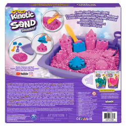 Kinetic Sand |Castello di Sabbia Shimmer | Sabbia cinetica 454gr | Sabbia magica | Sabbia colorata glitterata rosa | 3 accessori e vaschetta inclusi | Giocattoli per bambini e bambine 3 anni - Vista aggiuntiva 7