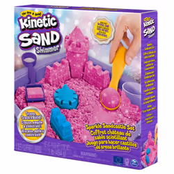 Kinetic Sand |Castello di Sabbia Shimmer | Sabbia cinetica 454gr | Sabbia magica | Sabbia colorata glitterata rosa | 3 accessori e vaschetta inclusi | Giocattoli per bambini e bambine 3 anni - Vista aggiuntiva 8