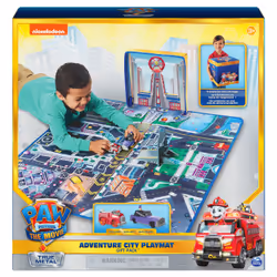 PAW Patrol , set Adventure City Play Mat True Metal ispirato al film con 2 macchinine esclusive (esclusiva Amazon), in scala 1:55, giocattoli per bambini dai 3 anni in su