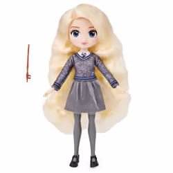 Wizarding World | Bambola articolata di Luna Lovegood da 20cm | Bacchetta e divisa di Hogwarts | Collezione Harry Potter | Giocattoli per bambini dai 5 anni in su