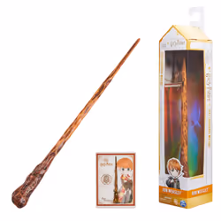 Wizarding World HARRY POTTER - BAGUETTE MAGIQUE DELUXE RON WEASLEY - Baguette Magique Authentique Ron Weasley 30 cm Avec Cart ...
