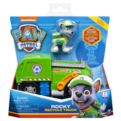 PAW Patrol | Camion per la raccolta di rifiuti riciclabili di Rocky | Veicolo e personaggio di Rocky | Giochi per bambini dai 3 anni in su