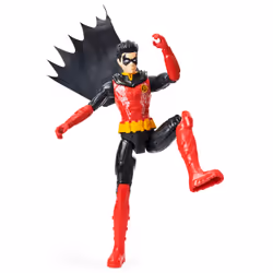 DC Comics | BATMAN | Personaggio Robin in scala 30 cm con decorazioni originali, mantello e 11 punti di articolazione - Giocattoli per bambini e bambine dai 3 anni - Vista aggiuntiva 6