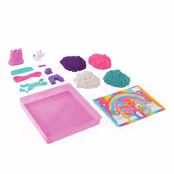 Kinetic Sand , set di gioco Regno degli unicorni con 907 g di scintillante e 8 attrezzi, realizzata con vera sabbia, sabbia per giocare, giocattoli sensoriali per bambini dai 3 anni in su - Vista aggiuntiva 5