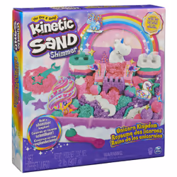 Kinetic Sand , set di gioco Regno degli unicorni con 907 g di scintillante e 8 attrezzi, realizzata con vera sabbia, sabbia per giocare, giocattoli sensoriali per bambini dai 3 anni in su - Vista aggiuntiva 6