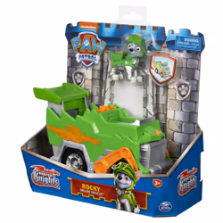 PAW Patrol | Veicolo Rescue Knights di Rocky | Camion per la raccolta di rifiuti riciclabili con personaggio | Giochi per bambini dai 3 anni in su - Vista aggiuntiva 4
