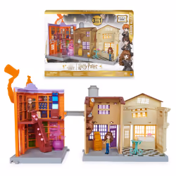 Wizarding World Harry Potter, Magical Minis set di gioco Diagon Alley 3-in-1 con luci e suoni, 2 personaggi e 21 accessori, g ...