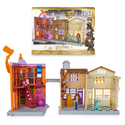 Wizarding World Harry Potter, Magical Minis set di gioco Diagon Alley 3-in-1 con luci e suoni, 2 personaggi e 21 accessori, giocattoli per bambini dai 6 anni in su