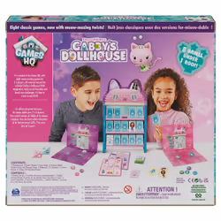 Games Gabby's Dollhouse, quartier generale contiene 8 giochi da tavolo classici, la dama, il tris, il gioco delle coppie, la tombola, board ispirai alla serie TV su Netflix, per bambini dai 4 anni in su - Vista aggiuntiva 4