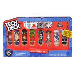 Tech Deck , confezione da 8 fingerboard 25° anniversario con personaggio speciale, mini skateboard da collezione personalizza ...