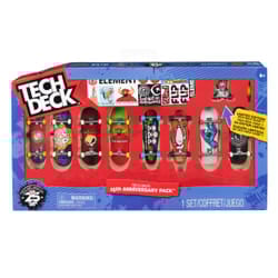 Tech Deck , confezione da 8 fingerboard 25° anniversario con personaggio speciale, mini skateboard da collezione personalizzabili, giocattoli per bambini da 6 anni in su