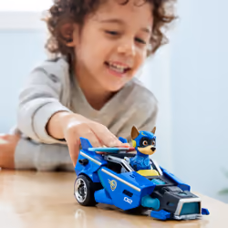 PAW Patrol : il super film, macchinina giocattolo con action figure di Chase Mighty Pups, luci e suoni, giocattoli per bambini e bambine dai 3 anni in su - Vista aggiuntiva 4