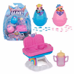 Hatchimals Alive, confezione con due uova che si schiudono con l’acqua e seggiolone, giocattoli per bambine e bambini dai 3 anni in su - Vista aggiuntiva 5