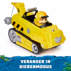 PAW Patrol Jungle Pups, Rhino Vehicle di Rubble, veicolo giocattolo con action figure da collezione, giocattoli per bambini e bambine dai 3 anni in su - Vista aggiuntiva 4