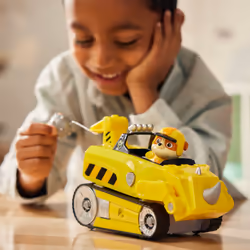 PAW Patrol Jungle Pups, Rhino Vehicle di Rubble, veicolo giocattolo con action figure da collezione, giocattoli per bambini e bambine dai 3 anni in su - Vista aggiuntiva 8