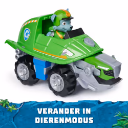 PAW Patrol Jungle Pups, Turtle Vehicle di Rocky, veicolo giocattolo con action figure da collezione, giocattoli per bambini e bambine dai 3 anni in su - Vista aggiuntiva 4