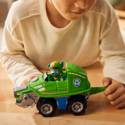 PAW Patrol Jungle Pups, Turtle Vehicle di Rocky, veicolo giocattolo con action figure da collezione, giocattoli per bambini e bambine dai 3 anni in su - Vista aggiuntiva 5