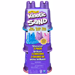 Kinetic Sand , Confezione da 3 Mini Castelli, 340 g di Sabbia Modellabile in 3 Colori Brillanti, dai 3 Anni, 6053520, Sabbia ...