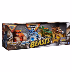 Monster Jam , confezione da 4 Land vs. Sea (Grave Digger, Max-D, Megalodon e Pirate's Curse), veicoli die-cast in scala 1:64 - Vista aggiuntiva 3