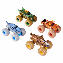 Monster Jam , confezione da 4 Land vs. Sea (Grave Digger, Max-D, Megalodon e Pirate's Curse), veicoli die-cast in scala 1:64 - Vista aggiuntiva 5