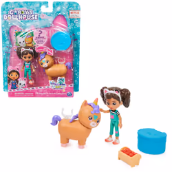 Gabby's Dollhouse , confezione con personaggi giocattolo Gabby e Kico il gattocorno, accessori e giocattoli a sorpresa per ba ...