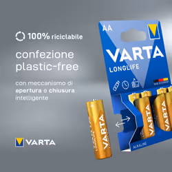 Varta Longlife, Batteria Alcalina, AA, Mignon LR6, 1.5V, Blister da 4, Made in Germany - Vista aggiuntiva 5