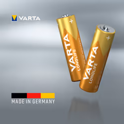 Varta Longlife, Batteria Alcalina, AA, Mignon LR6, 1.5V, Blister da 4, Made in Germany - Vista aggiuntiva 8
