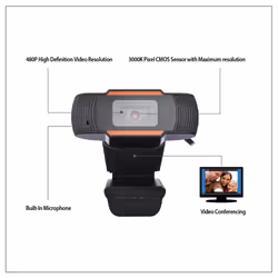 Adesso CyberTrack H2 webcam 640 x 480 Pixel USB 2.0 Nero, Arancione - Vista aggiuntiva 5