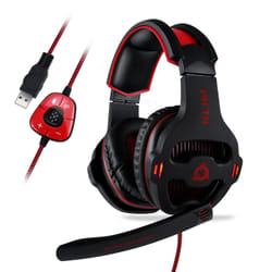 KLIM Mantis Auricolare Cablato A Padiglione Gaming Nero, Rosso