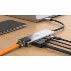 D-Link DUB-M520 replicatore di porte e docking station per laptop Cablato Thunderbolt 3 Alluminio, Nero - Vista aggiuntiva 4