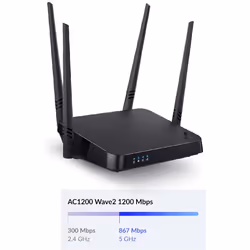 D-Link AC1200 router wireless Gigabit Ethernet Dual-band (2.4 GHz/5 GHz) Nero - Vista aggiuntiva 6