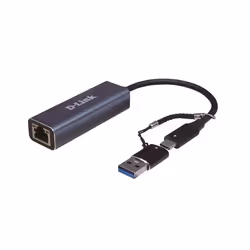D-Link DUB-2315, Cablato, USB Type-A/USB Type-C, Ethernet, 2500 Mbit/s, Nero